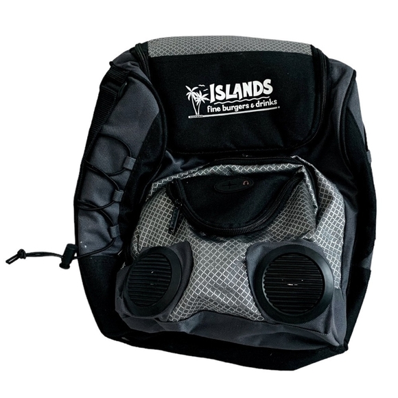 New ISLANDS Restaurant Lunch Bag with Speakers Grey Reusable Lunch Shoulder Bag - Picture 2 of 3